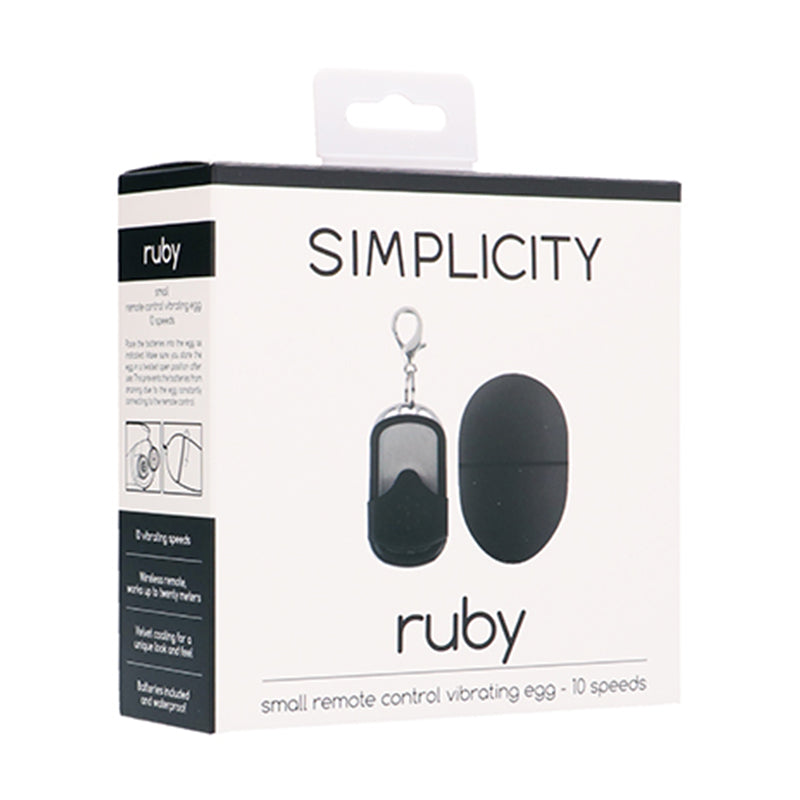 Simplicity RUBY remote control vibrating egg - Black