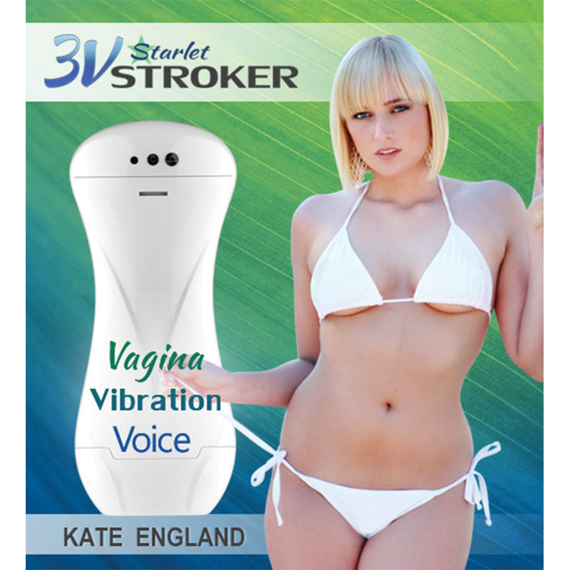 3v Talking and Vibrating Starlet Stroker Kate England
