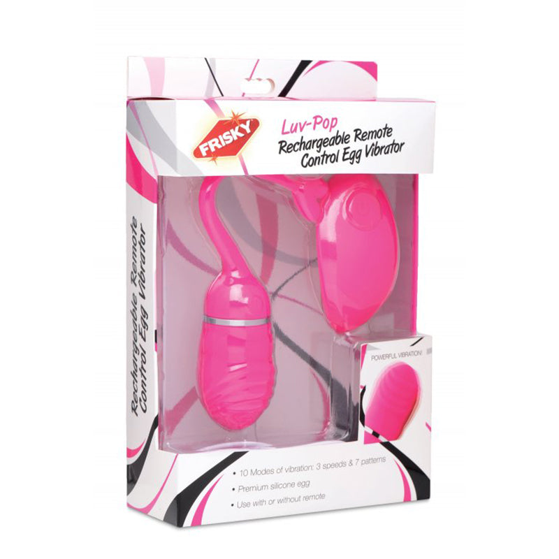Frisky Luv-Pop Rechargeable Remote Control Egg Vibrator - Pink