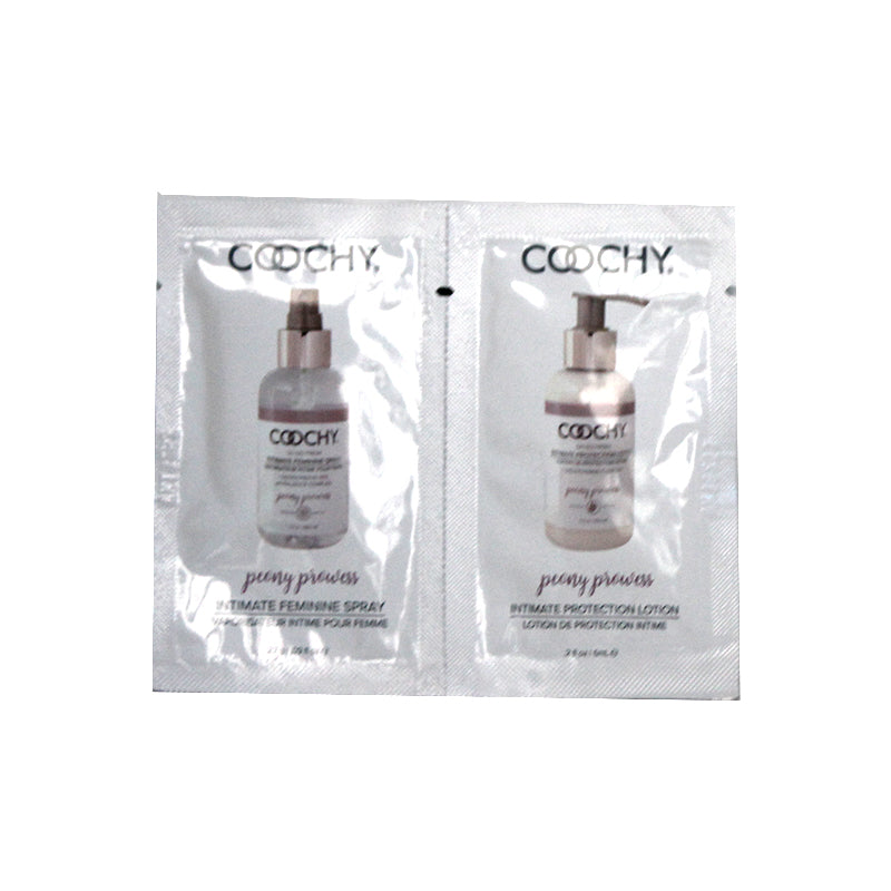 Coochy Peony Prowess Duo Foil - Intimate Feminine Spray 0.9 oz & Intimate Protection Lotion 0.2oz