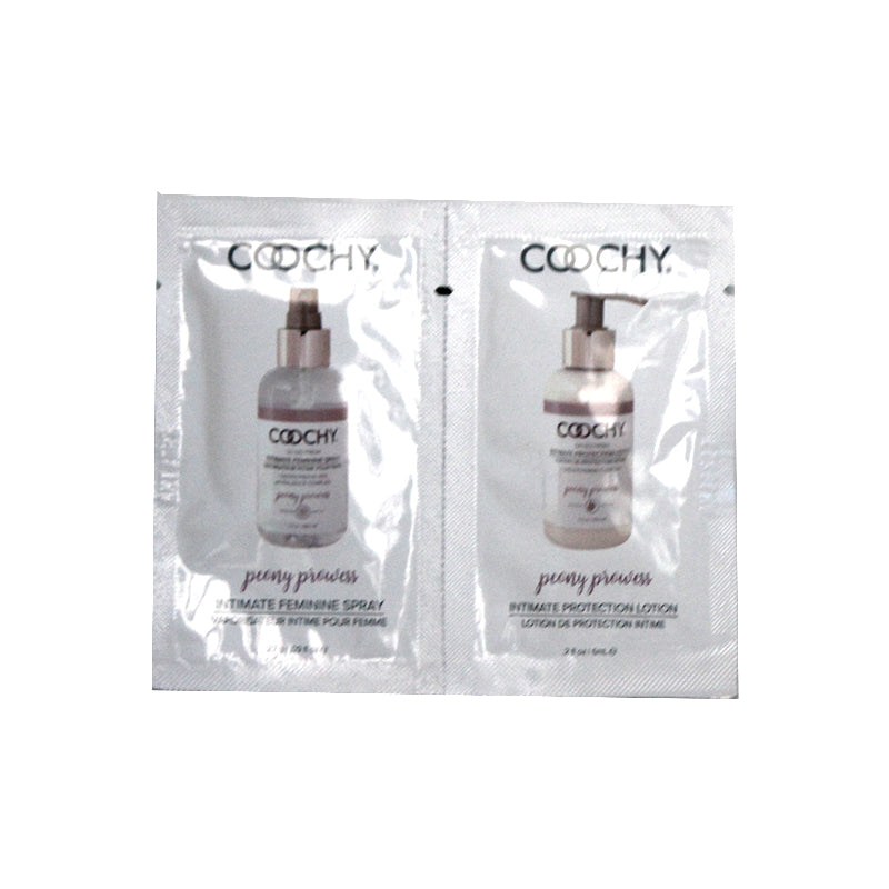 Coochy Peony Prowess Duo Foil - Intimate Feminine Spray 0.9 oz & Intimate Protection Lotion 0.2oz