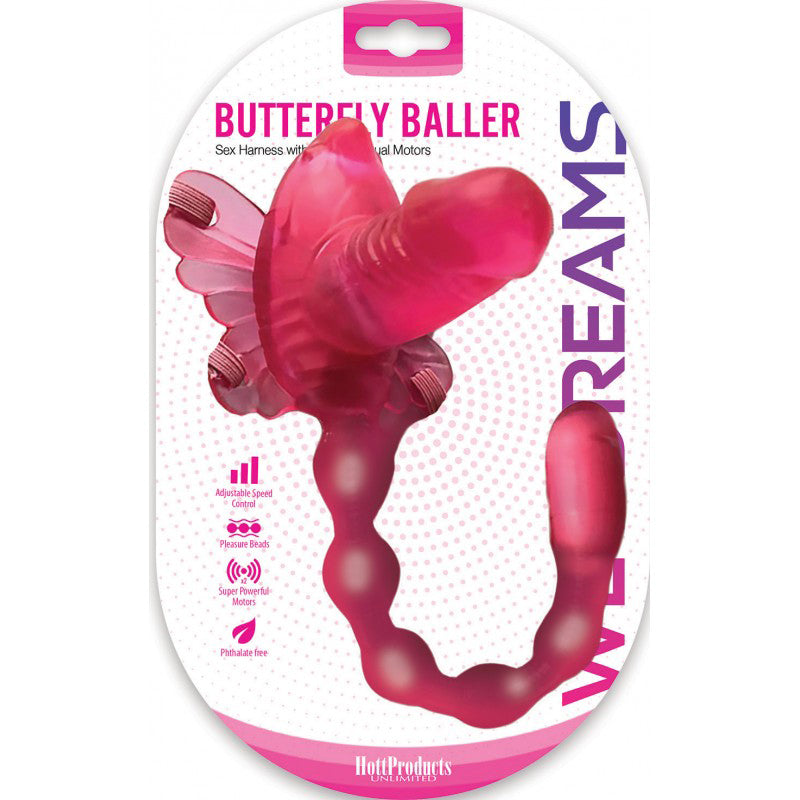 Wet Dreams Butterfly Baller Sex Harness With Dildo