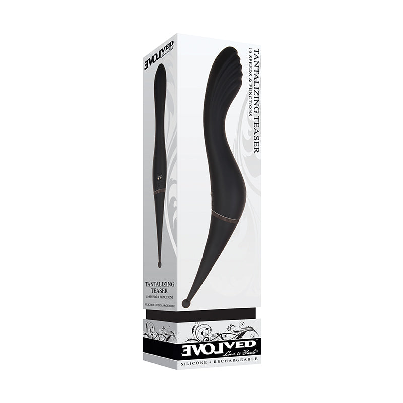 Evolved Tantalizing Teaser Dual-Ended G-Spot Vibrator and Clitoral Wand Black