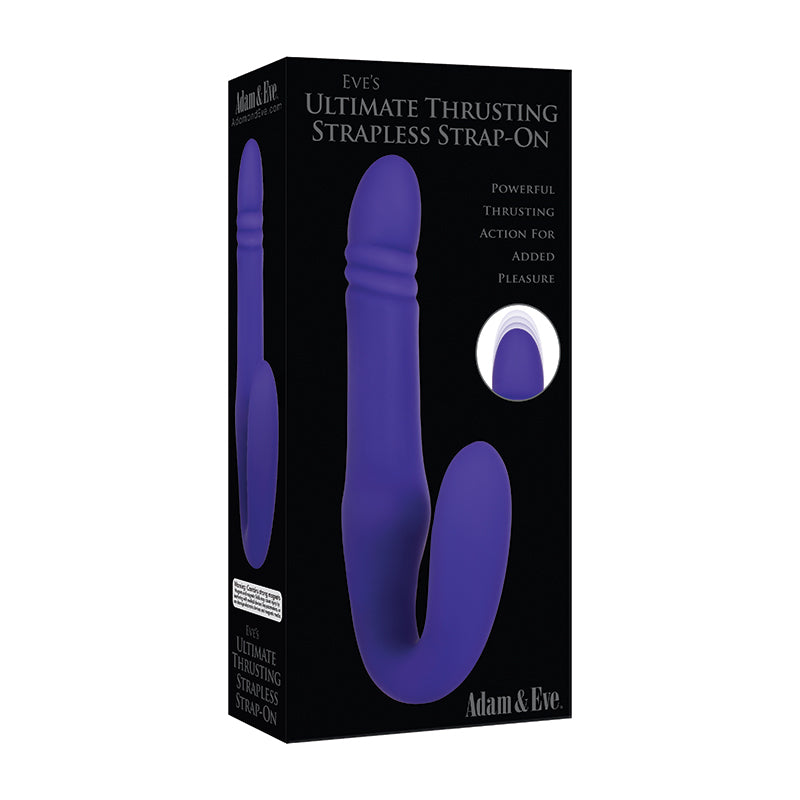 Adam & Eve Eve's Ultimate Thrusting Strapless Strap-On Silicone Rechargeable Purple