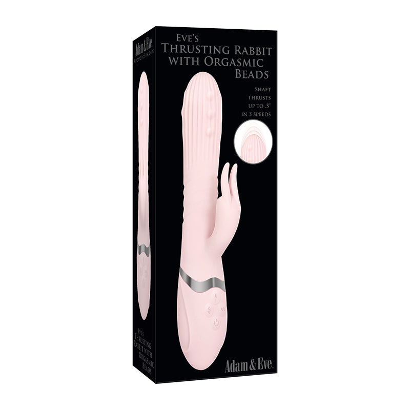 A&E Eve's Thrusting Rabbit With Orgasmic Beads Silicone Rechargeable Pink