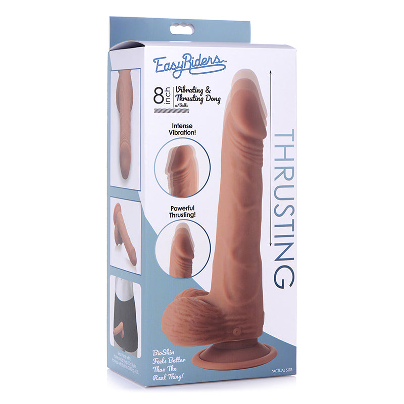 Curve Toys Easy Riders 8 in. Posable Vibrating & Thrusting Dildo with Balls Medium