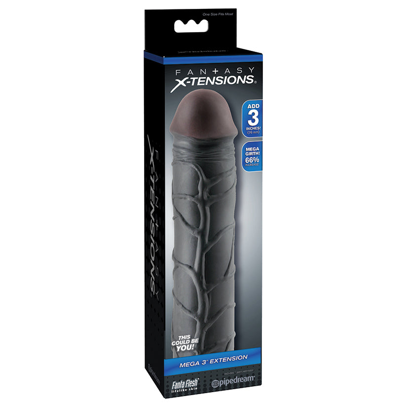 Pipedream Fantasy X-tensions Mega 3 in. Extension Black