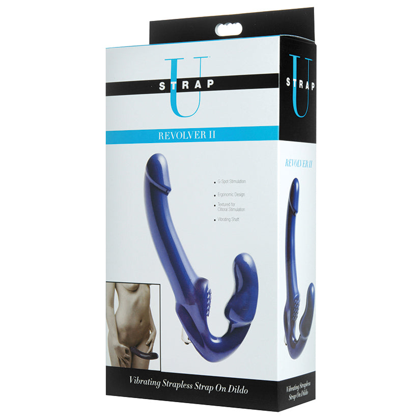 Strap U Revolver II Strapless Strap On Dildo (Blue)