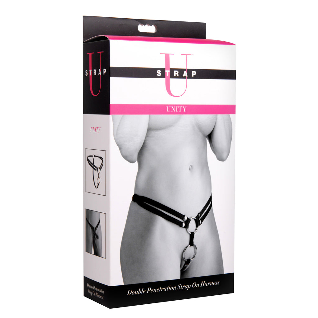 Strap U Unity Double Penetration Strap On Harness (Black)