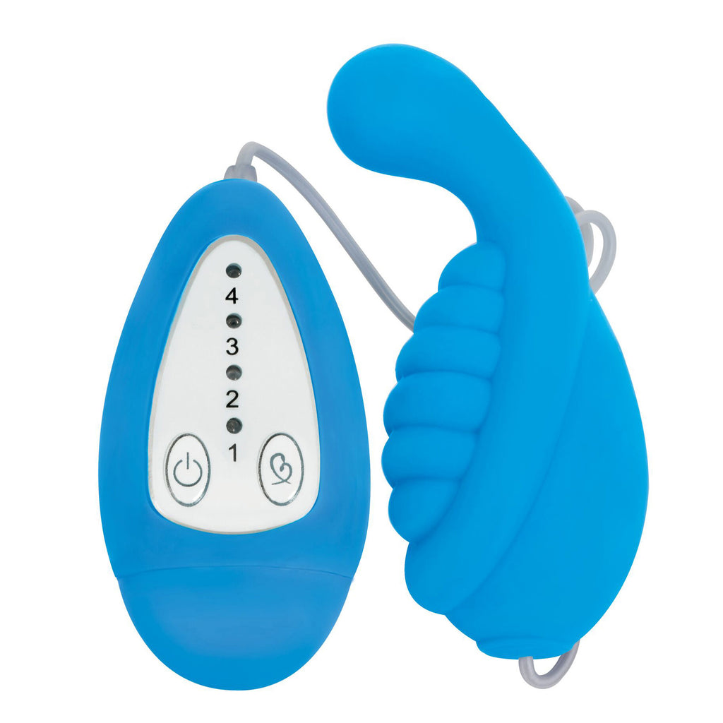 Curve Toys Gossip Whirl Remote-Controlled Waterproof Silicone Egg Vibrator Azure