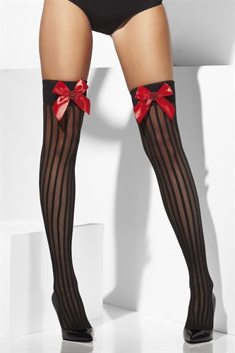 Stockings With Bow and Heart - Black Fv-32108 FV-42774