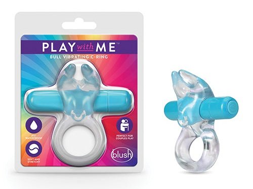 Blush Play With Me Bull Vibrating C Ring - Blue