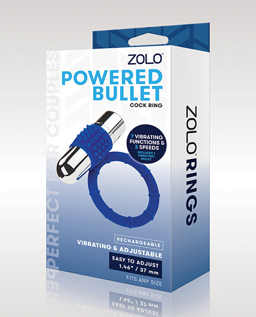 ZOLO Powered Bullet Cock Ring - Blue