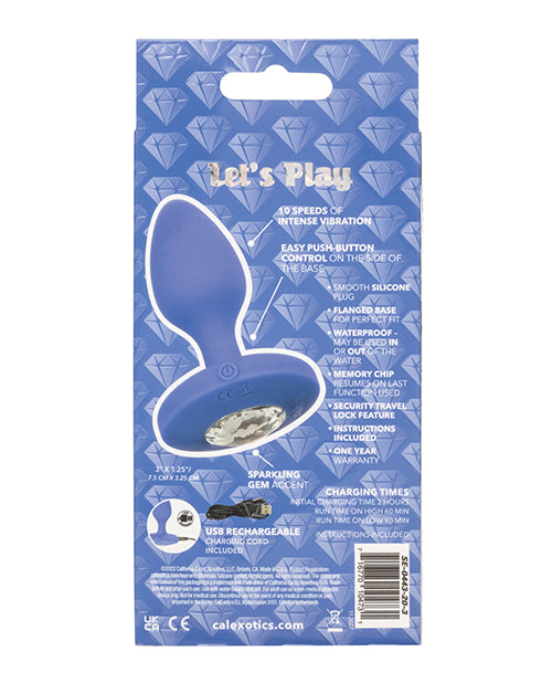 Cheeky Gems Medium Rechargeable Vibrating Probe - Blue