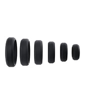 Adam & Eve 6 pc Silicone Penis Ring Set - Black