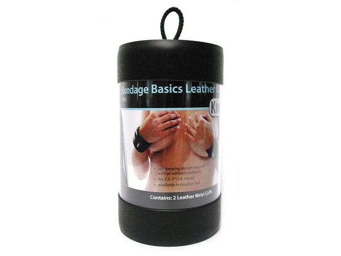 Bondage Basics Black Leather Wrist Cuffs KL-161B