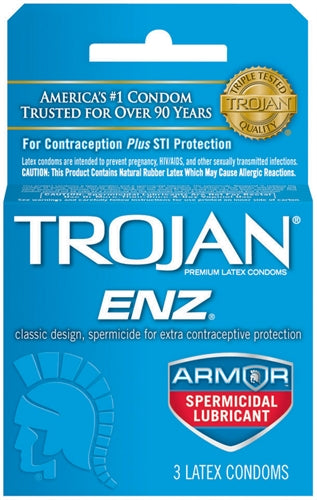 Trojan Enz Armor Spermicidal Lubricated  Condoms - 3 Pack TJ93150