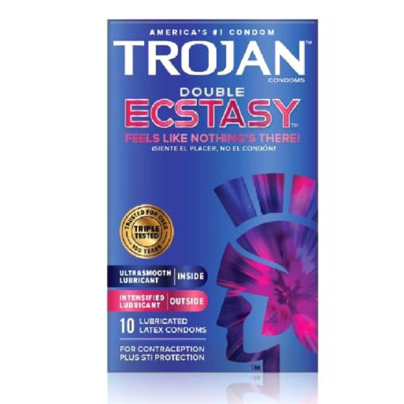 Trojan Double Ecstasy Latex Condoms (10 pack)