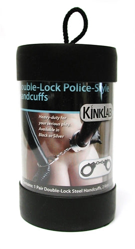 Double-Lock Police-Style Handcuffs Black KL-079B