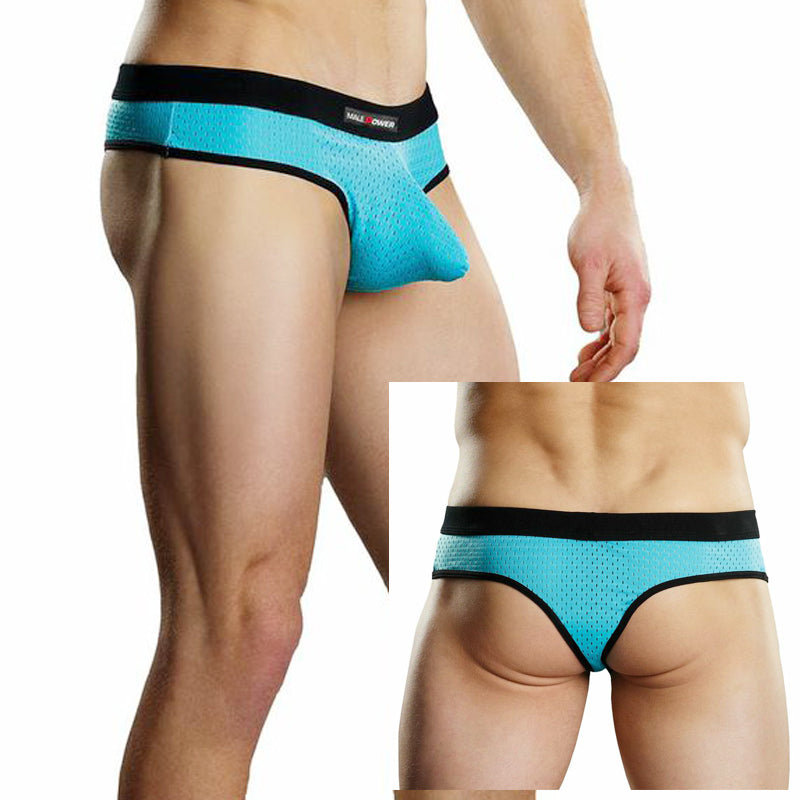 Male Power Athletic Mesh Sport Thong Turquoise XL