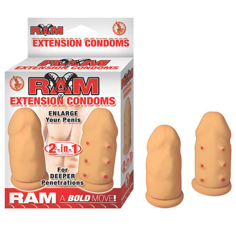 Ram Penis Extension Condoms (White)