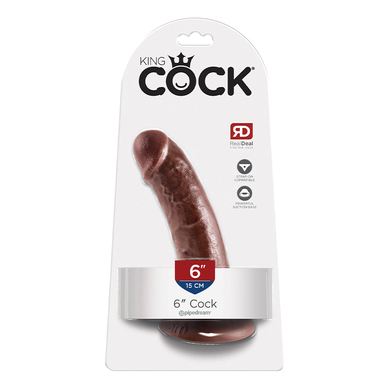 King Cock - 6in Cock Brown