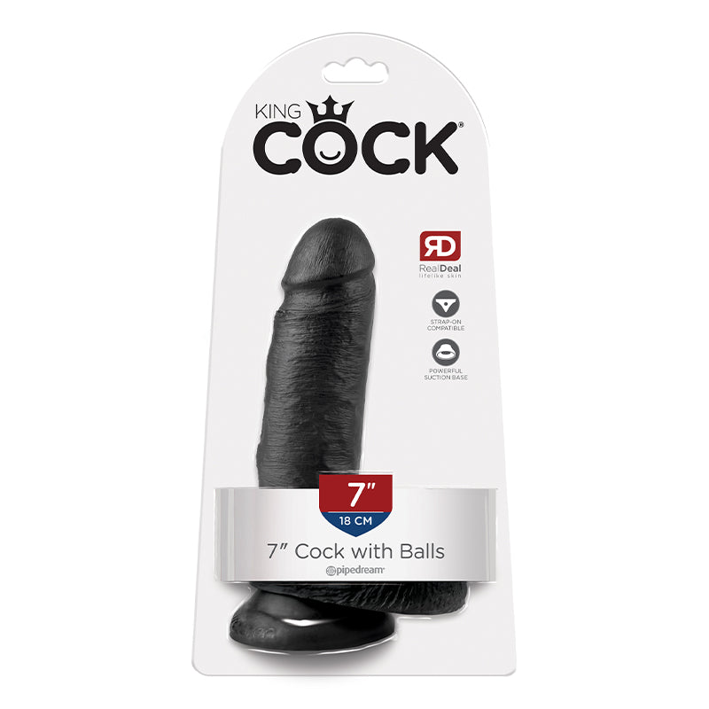 King Cock - 7in Cock W/ Balls Black