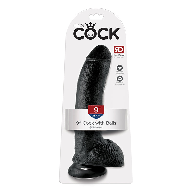 King Cock - 9in Cock W/ Balls Black