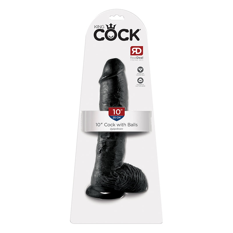 King Cock - 10in Cock W/ Balls Black