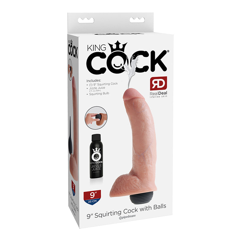 King Cock 9in Squirting Cock - Flesh