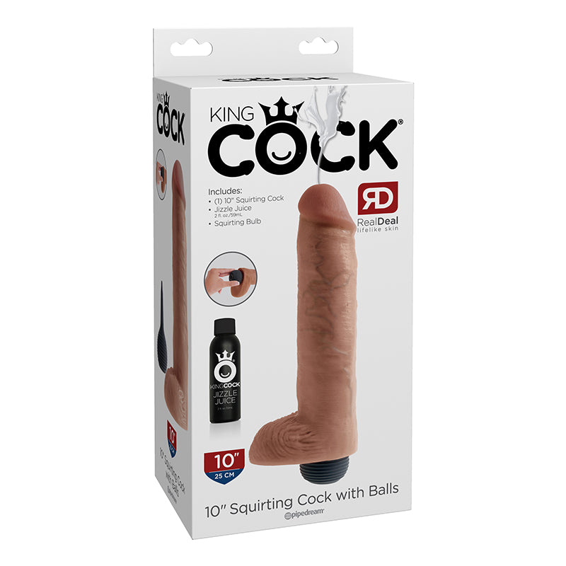 King Cock 10in Squirting Cock - Flesh