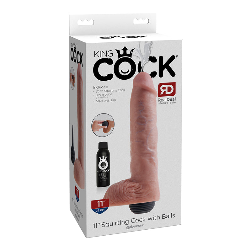 King Cock 11in Squirting Cock - Flesh