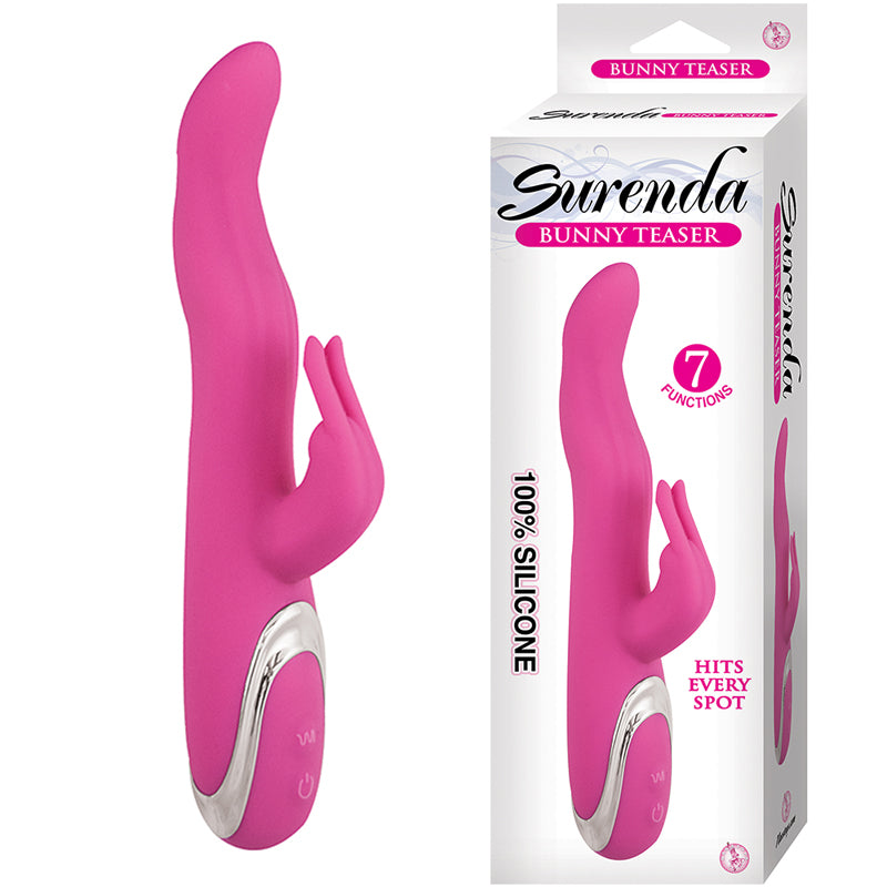Surenda Bunny Teaser Silicone Multispeed Waterproof Clit Stimulating Vibe (Pink)