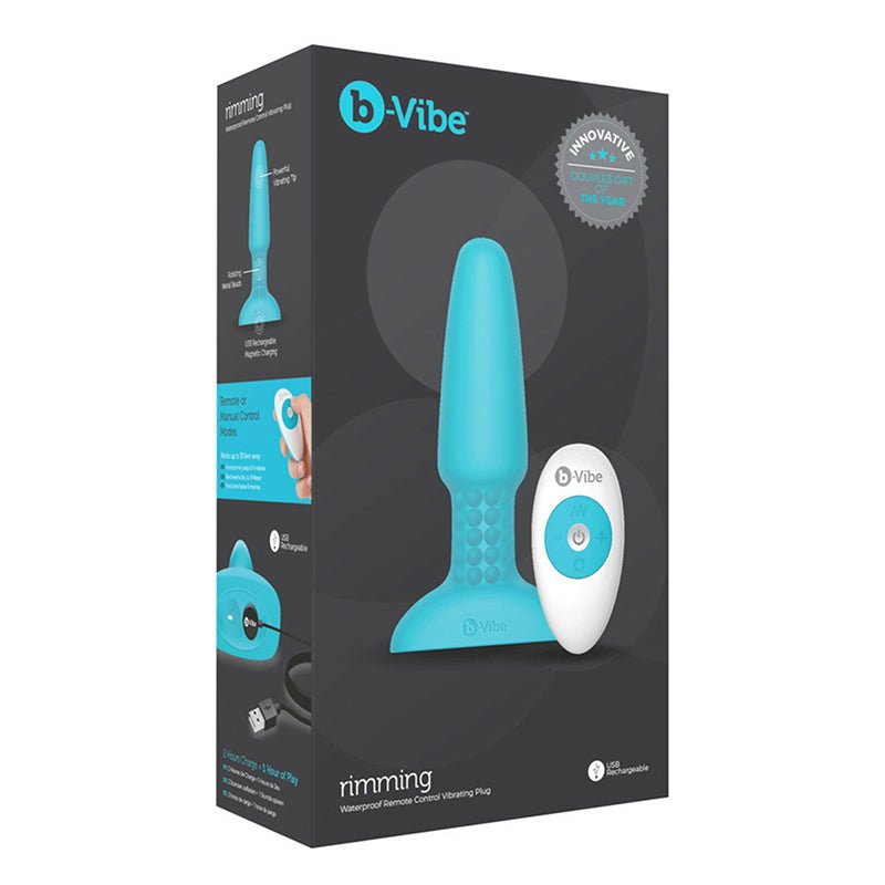 b-Vibe Silicone Vibrating Remote Controlled Multispeed Waterproof Anal Play Plug Teal