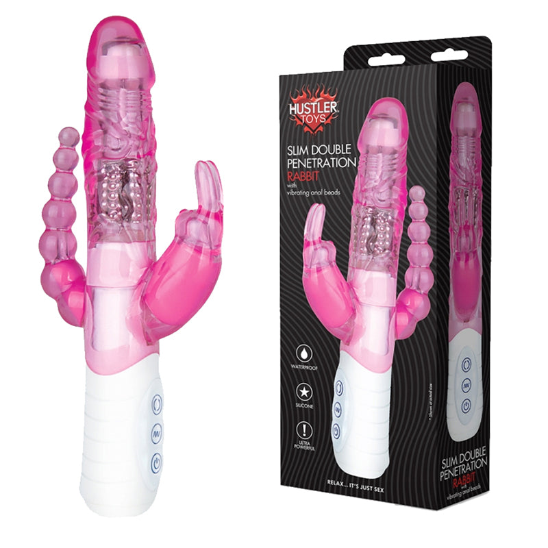 Slim Double Rabbit w/Vibr Anal Beads