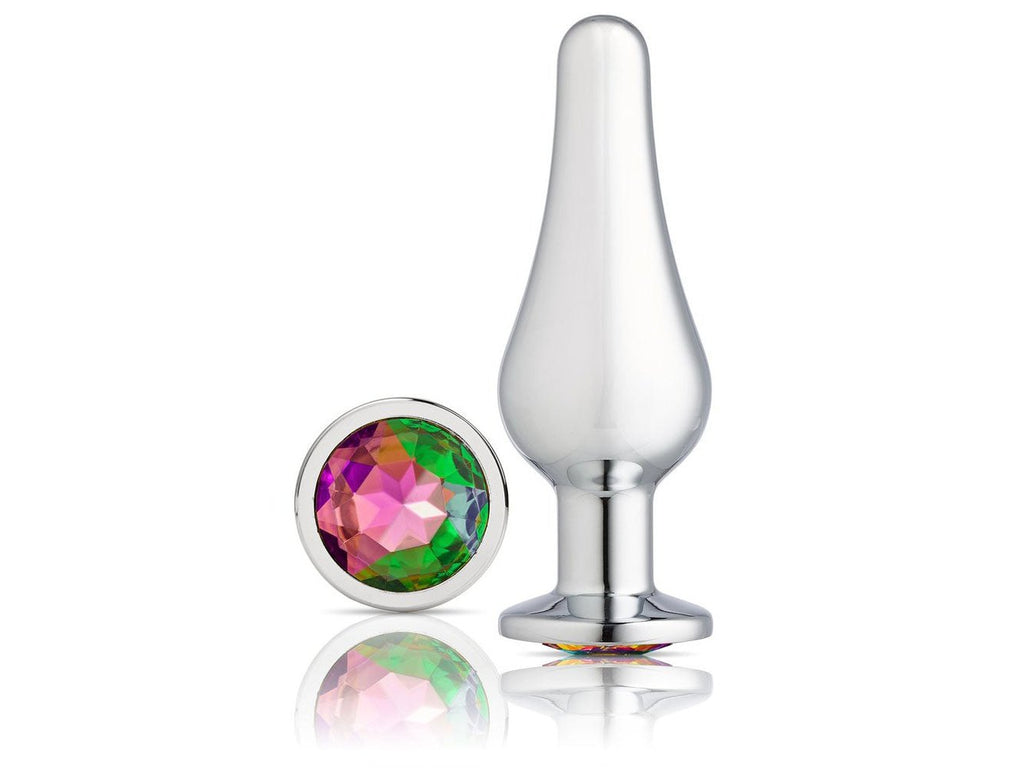 Cloud 9 Novelties Gems Silver Chrome Tall  Plug - Small WTC306