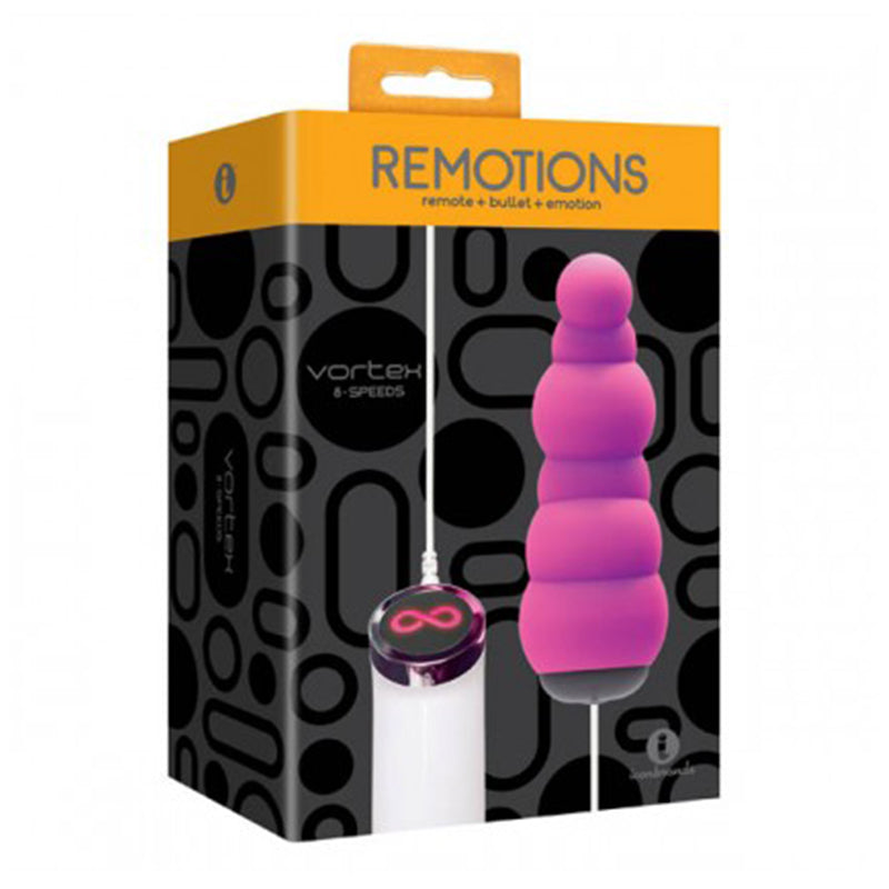 Remotions, Vortex, 8-Speed Silicone Vibrating Bullet and Controller, Purple