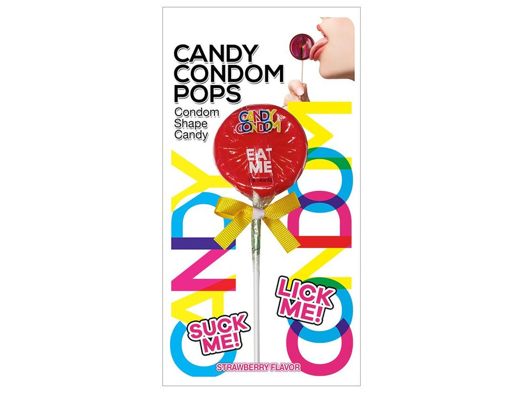 Candy Condom Pop Carded Strawberry