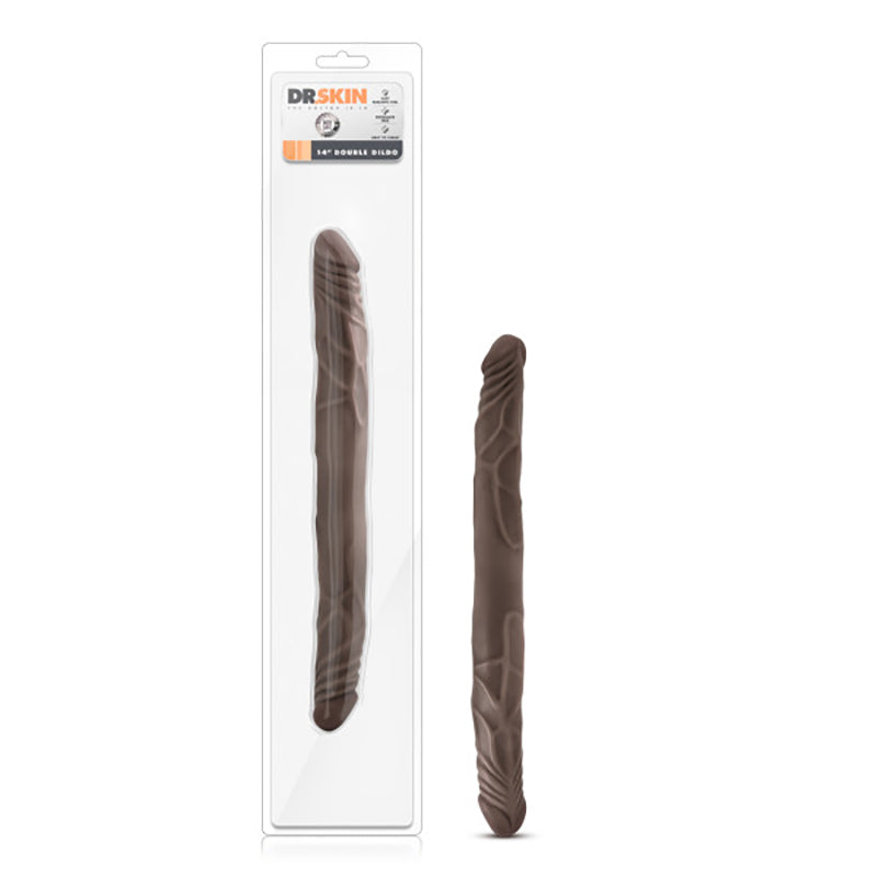 Dr. Skin - 14in Double Dildo - Chocolate