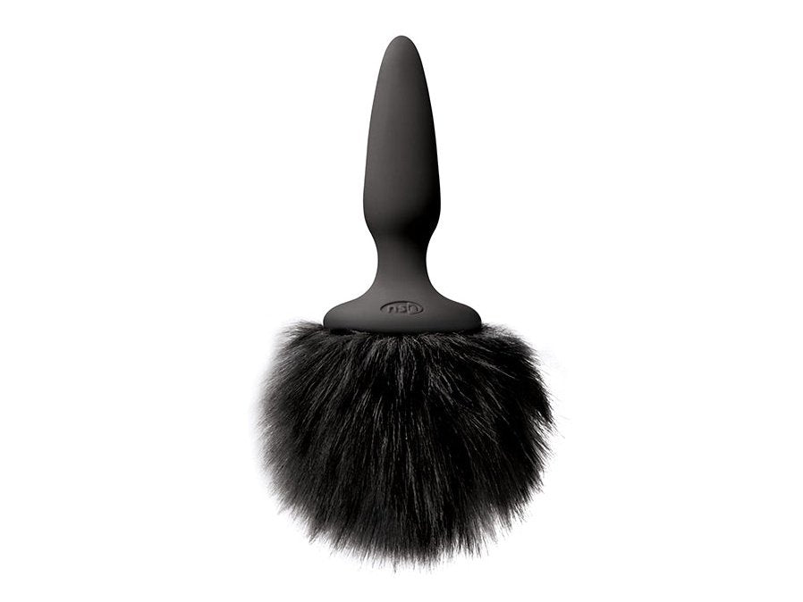 Bunny Tails Mini Black Fur