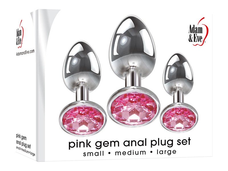 A&E Pink Gem Anal Plug Set