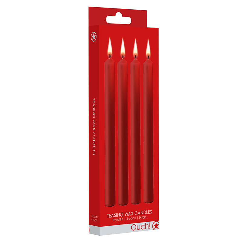 Ouch Teasing Wax Candles Paraffin Large 4-Pack Red