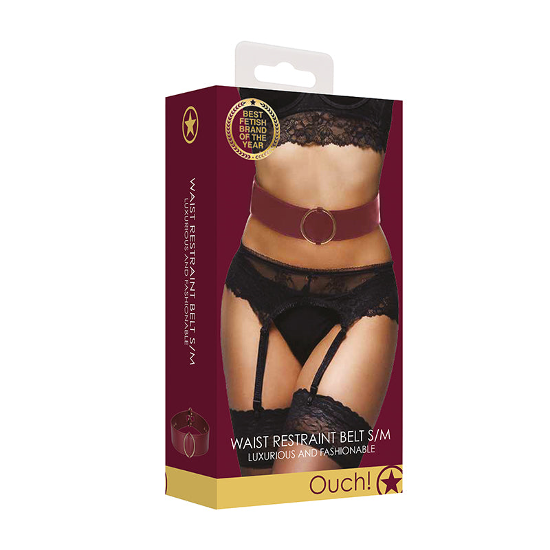 Ouch Halo Waist Belt S/M- Burgundy