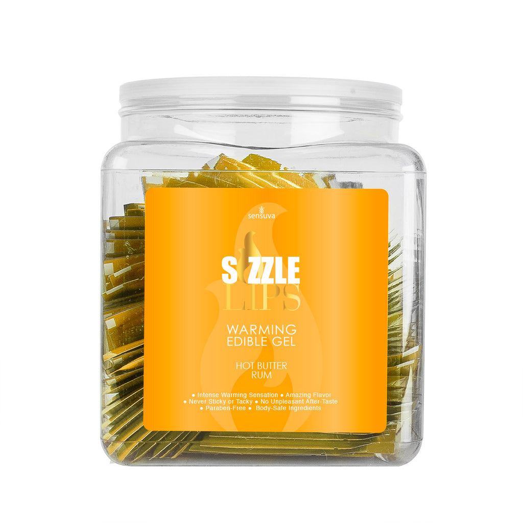 Sensuva Sizzle Lips Butter Rum 100pc Tub Warming Gel