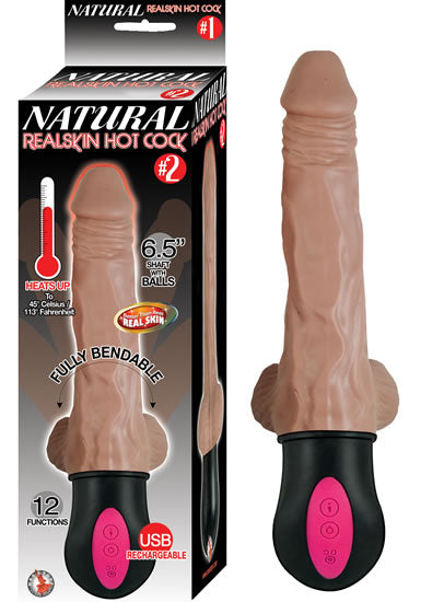 Natural Realskin Hot Cock #2 - With Balls - Brown NW2814