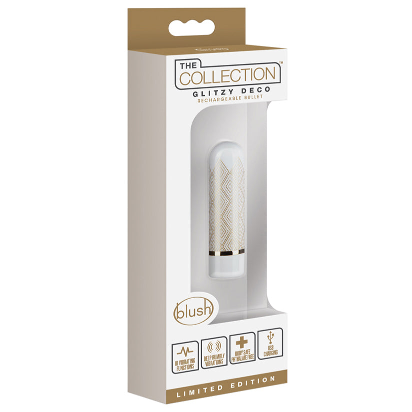 The Collection Glitzy Deco Rechargeable Bullet-Gold