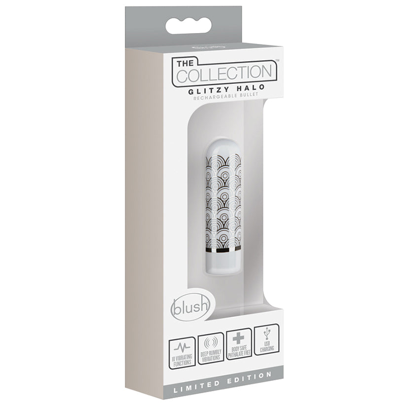 The Collection Glitzy Halo Rechargeable Bullet-Silver