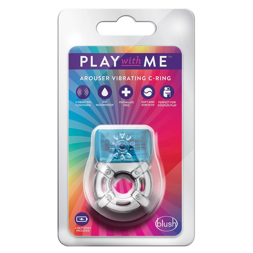 Blush Play with Me One Night Stand Vibrating C Ring - Blue