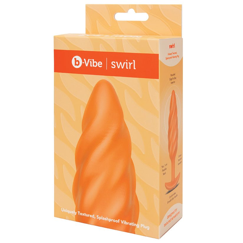 B-Vibe Swirl Texture Plug-Orange