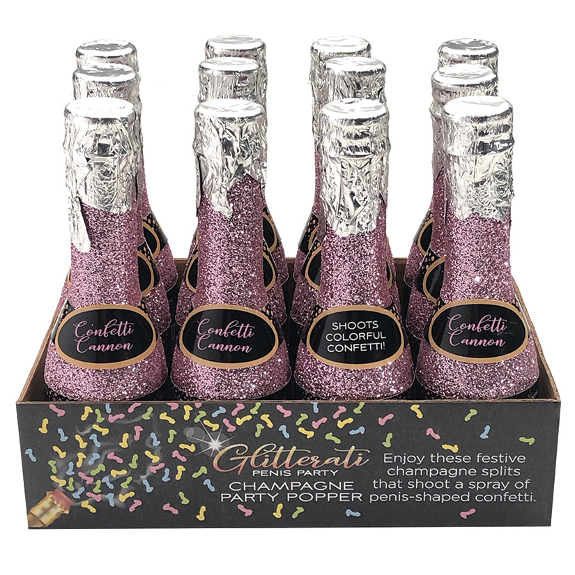 Glitterati Champagne Confetti Poppers Display of 12